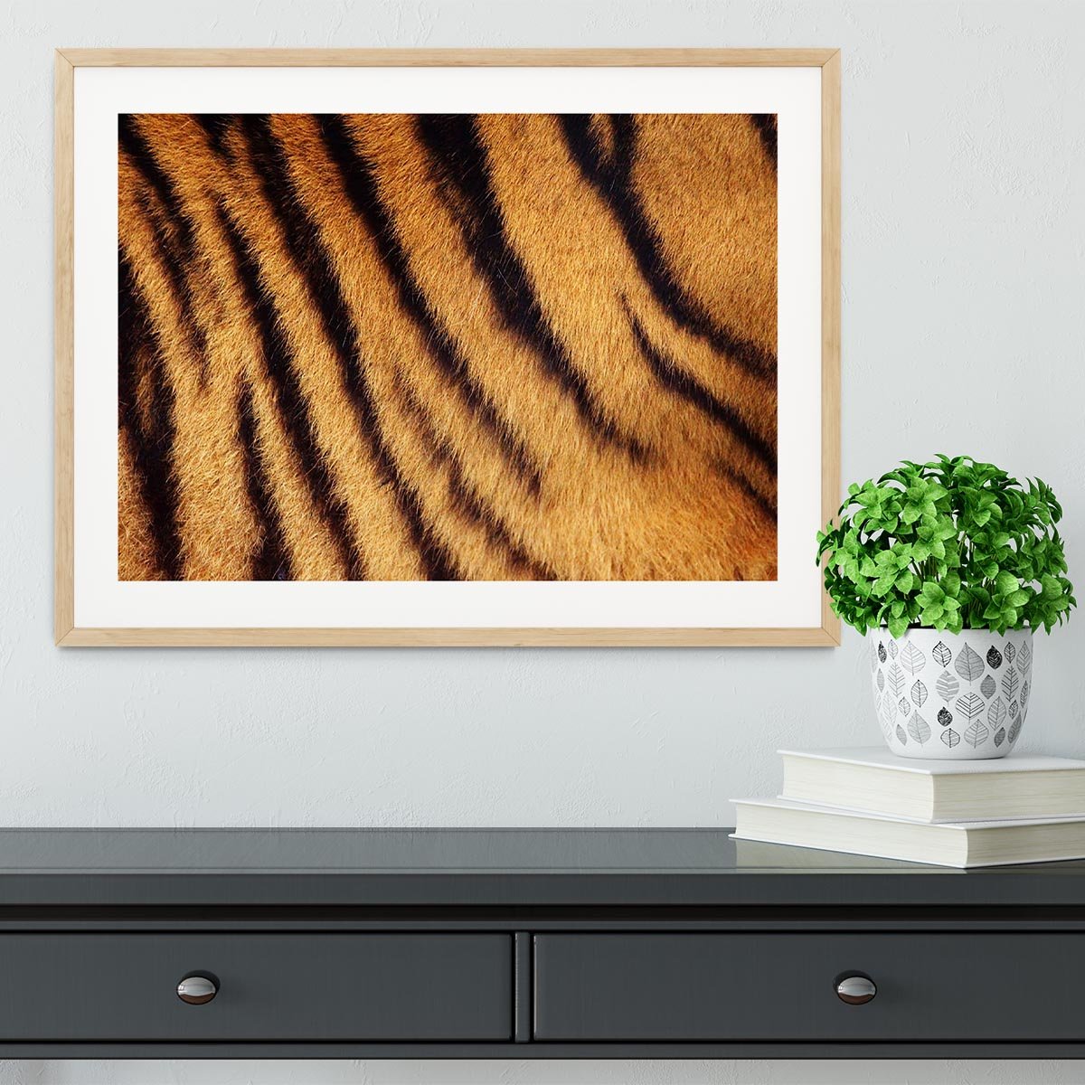 Siberian or Amur tiger stripped fur Framed Print - Canvas Art Rocks - 3