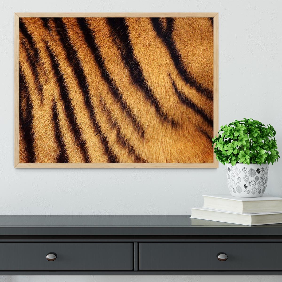 Siberian or Amur tiger stripped fur Framed Print - Canvas Art Rocks - 4