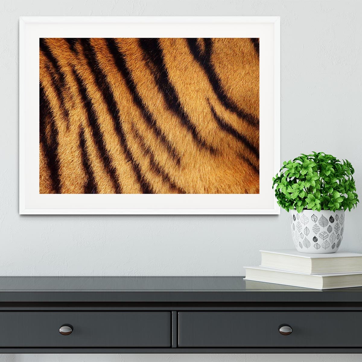 Siberian or Amur tiger stripped fur Framed Print - Canvas Art Rocks - 5