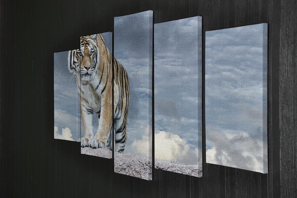 Siberian tiger ready to attack 5 Split Panel Canvas - Canvas Art Rocks - 2