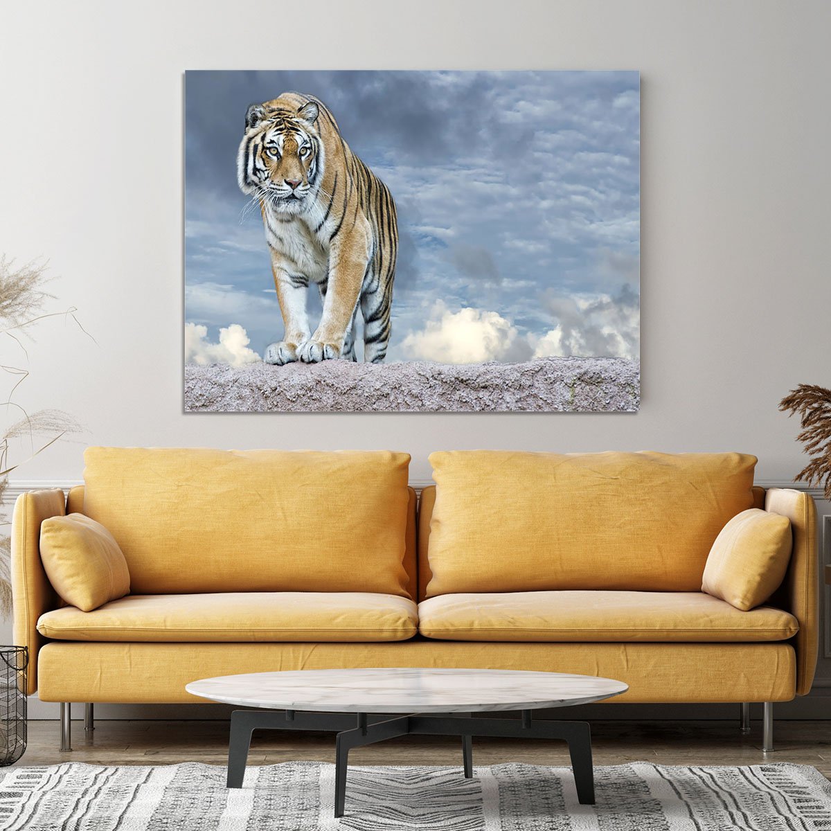 Siberian tiger ready to attack Canvas Print or Poster