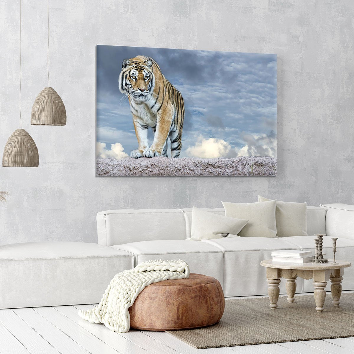 Siberian tiger ready to attack Canvas Print or Poster