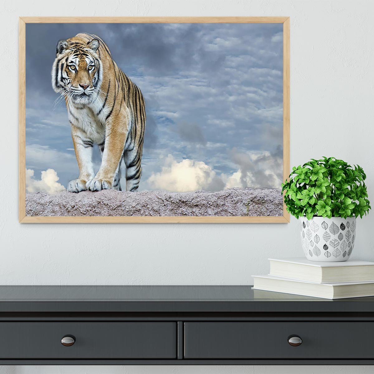 Siberian tiger ready to attack Framed Print - Canvas Art Rocks - 4