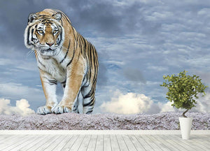 Siberian tiger ready to attack Wall Mural Wallpaper - Canvas Art Rocks - 4