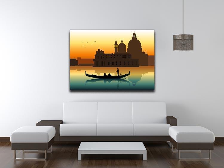 Silhouette illustration gondola in Venice Canvas Print or Poster - Canvas Art Rocks - 4
