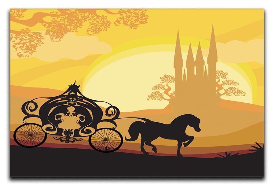 Silhouette of a horse carriage Canvas Print or Poster  - Canvas Art Rocks - 1