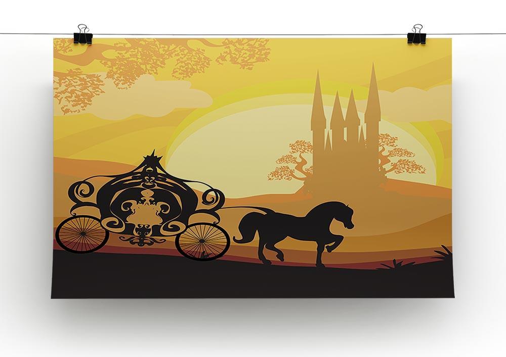 Silhouette of a horse carriage Canvas Print or Poster - Canvas Art Rocks - 2