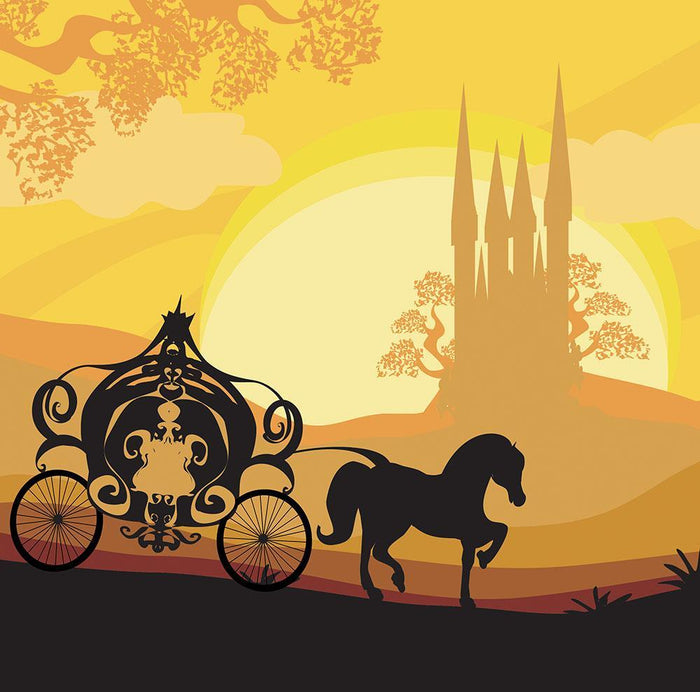Silhouette of a horse carriage Wall Mural Wallpaper