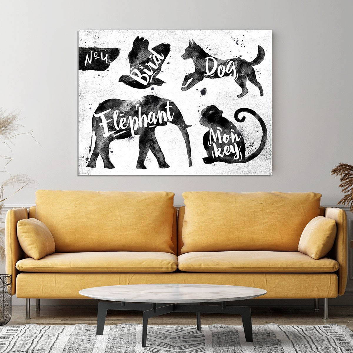 Silhouettes of animals Canvas Print or Poster