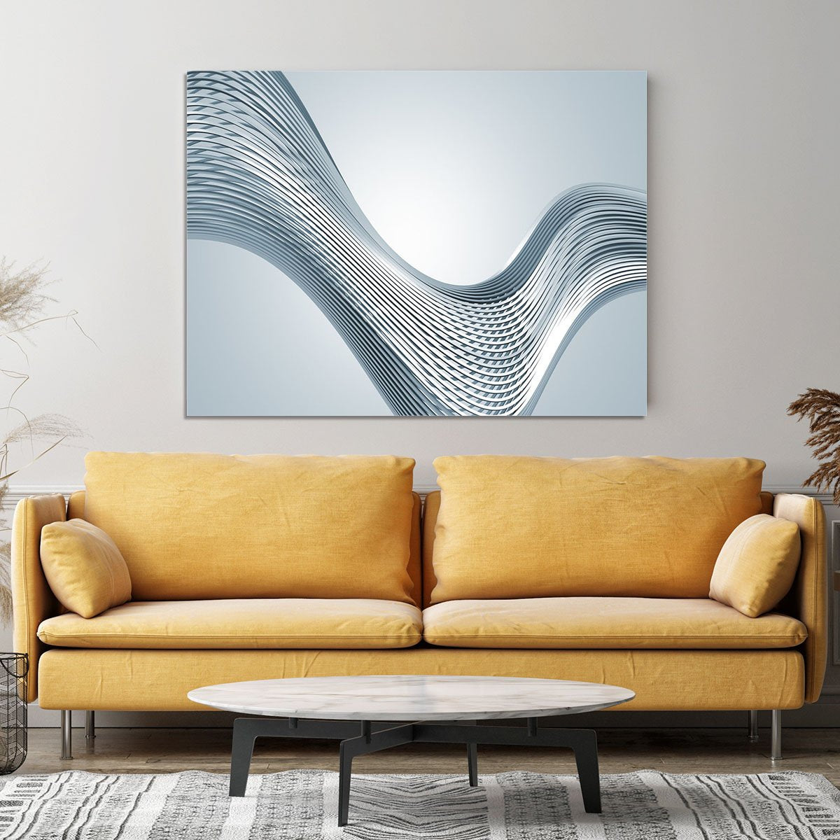 Silver Wave Canvas Print or Poster