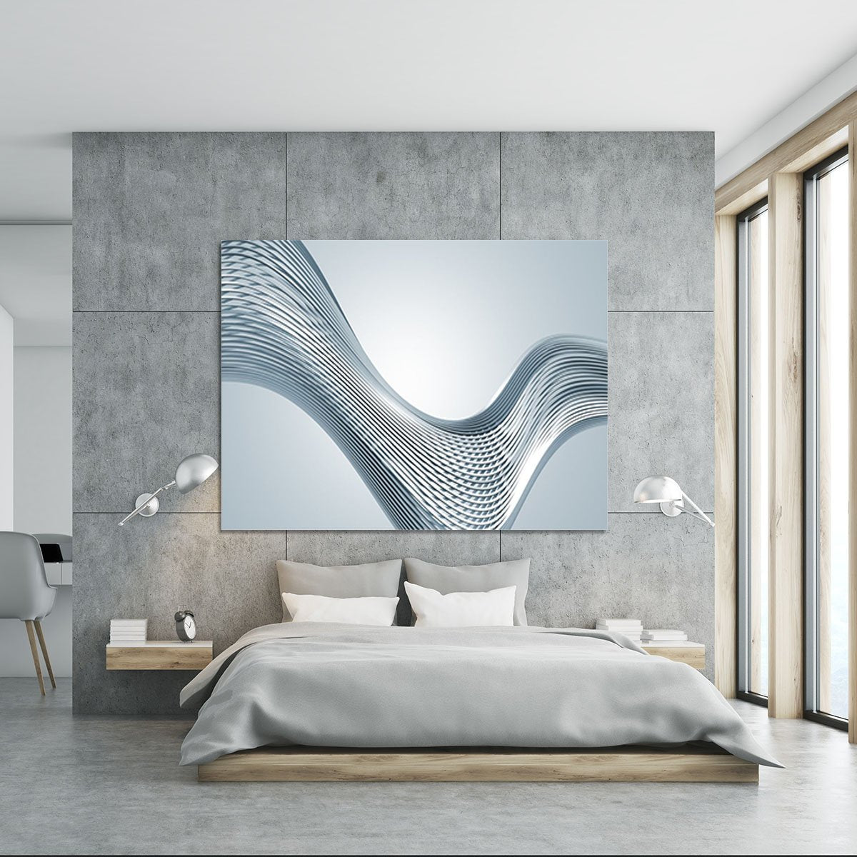 Silver Wave Canvas Print or Poster