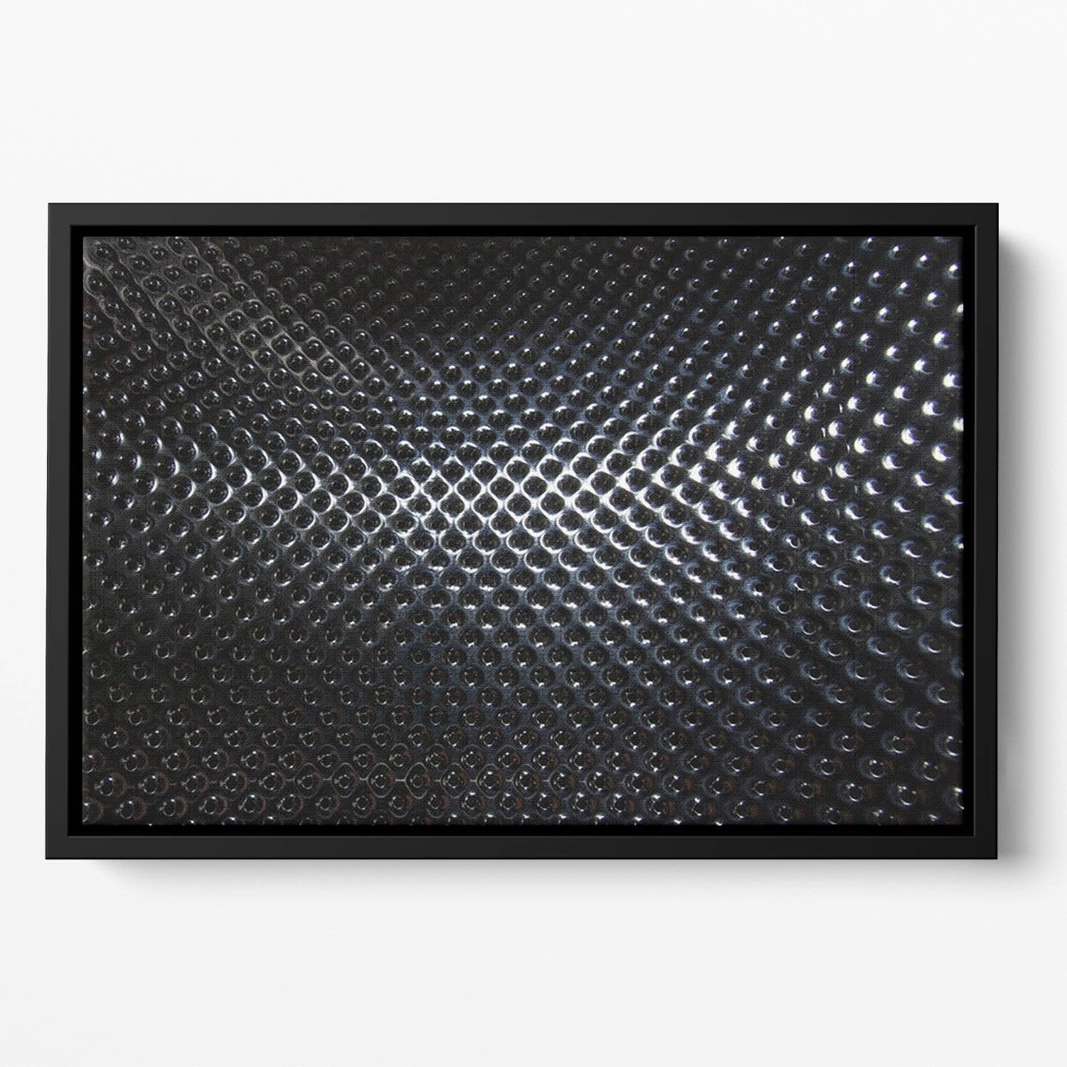 Silver steel metallic hole texture Floating Framed Canvas