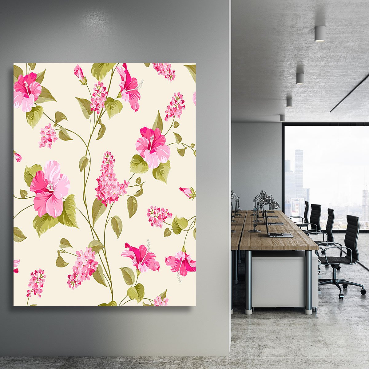 Siringa and hibiscus flower Canvas Print or Poster