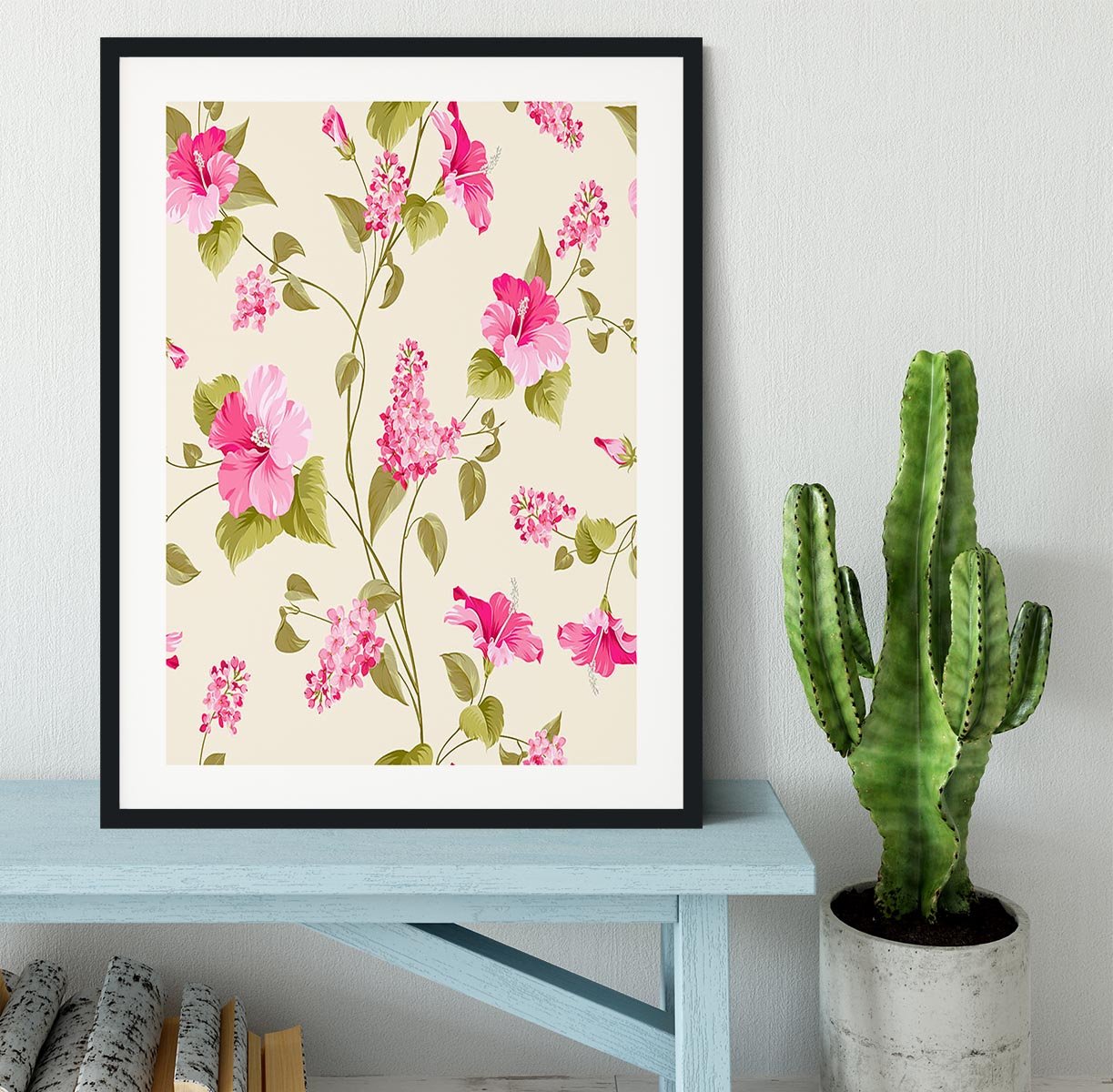 Siringa and hibiscus flower Framed Print - Canvas Art Rocks - 1