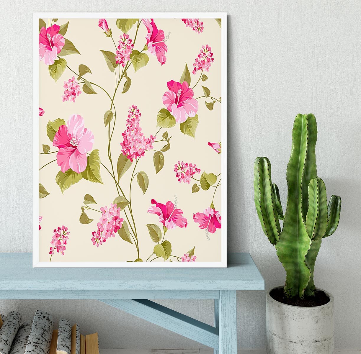 Siringa and hibiscus flower Framed Print - Canvas Art Rocks -6