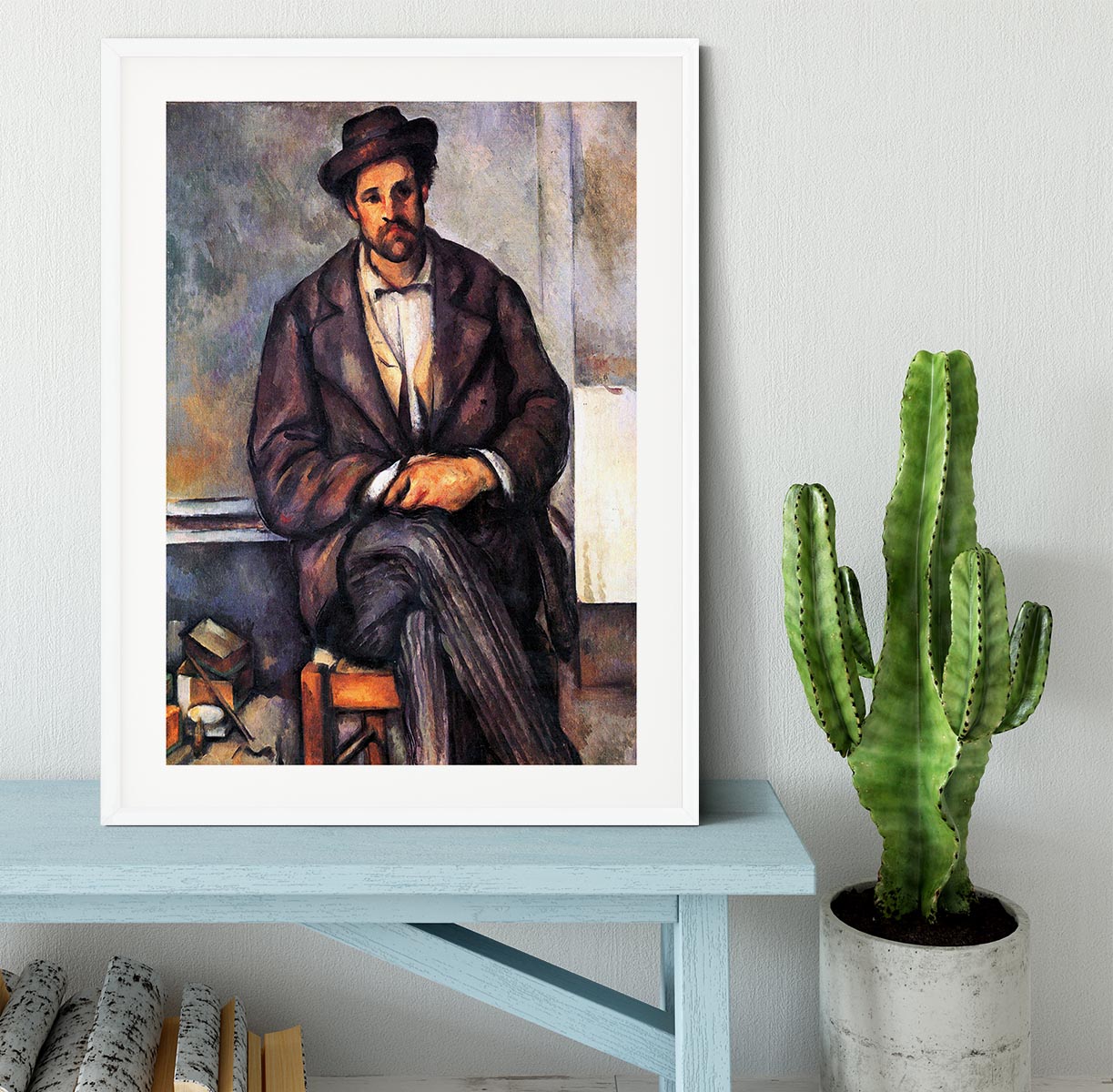 Sitting Farmer by Cezanne Framed Print - Canvas Art Rocks - 5