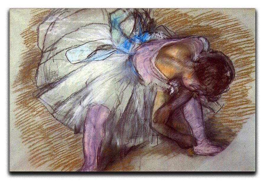 Sitting dancer lacing her slipper by Degas Canvas Print or Poster - Canvas Art Rocks - 1