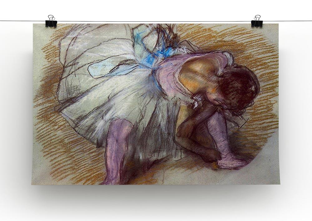 Sitting dancer lacing her slipper by Degas Canvas Print or Poster - Canvas Art Rocks - 2