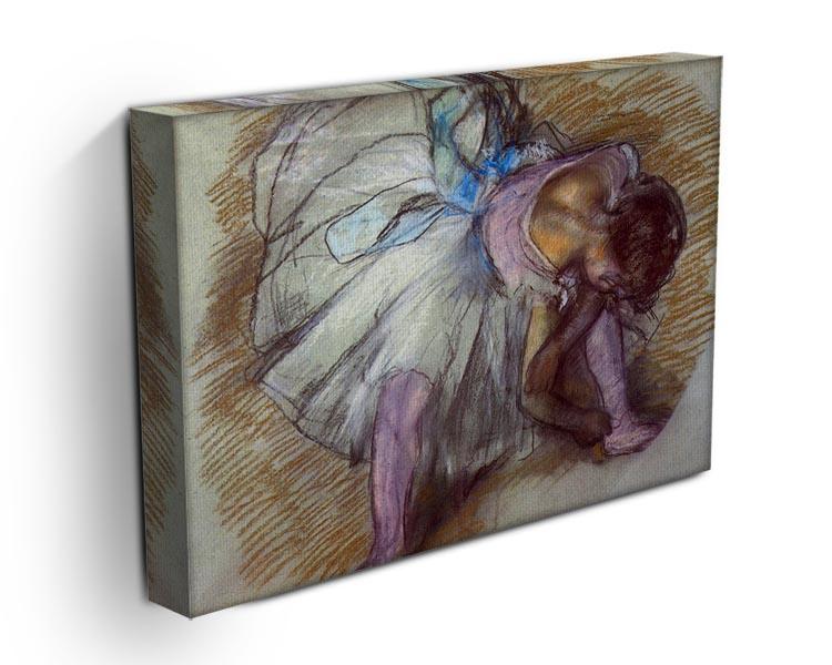 Sitting dancer lacing her slipper by Degas Canvas Print or Poster - Canvas Art Rocks - 3