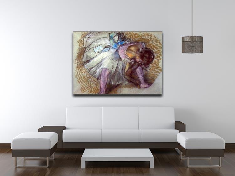 Sitting dancer lacing her slipper by Degas Canvas Print or Poster - Canvas Art Rocks - 4