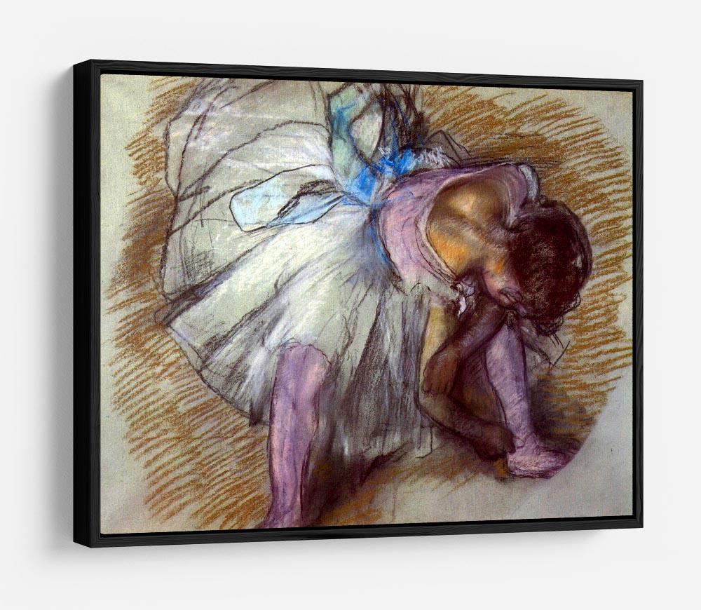 Sitting dancer lacing her slipper by Degas HD Metal Print - Canvas Art Rocks - 6