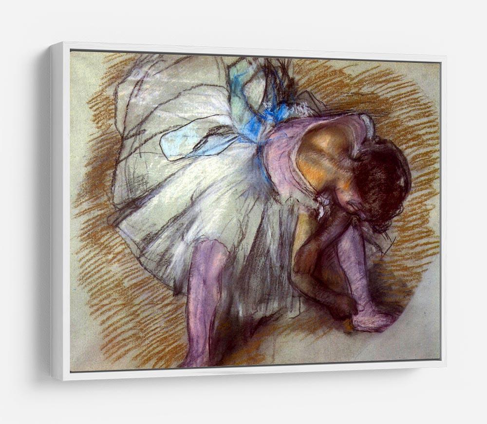 Sitting dancer lacing her slipper by Degas HD Metal Print - Canvas Art Rocks - 7