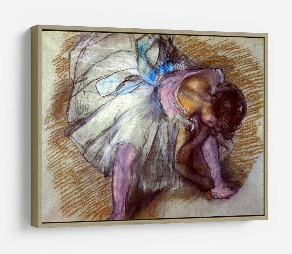 Sitting dancer lacing her slipper by Degas HD Metal Print - Canvas Art Rocks - 8