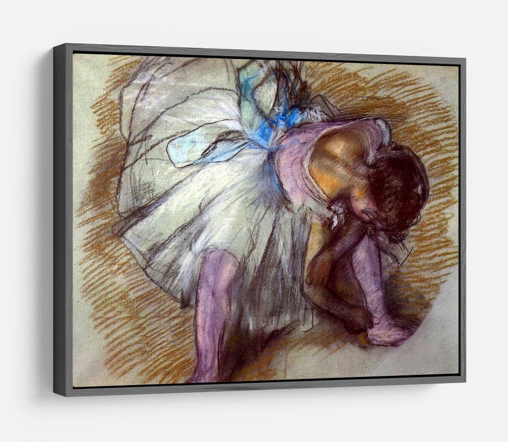 Sitting dancer lacing her slipper by Degas HD Metal Print - Canvas Art Rocks - 9