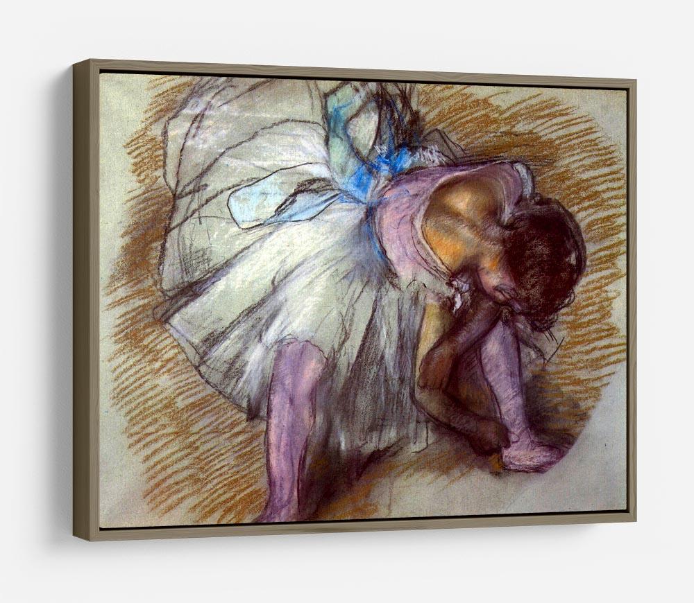 Sitting dancer lacing her slipper by Degas HD Metal Print - Canvas Art Rocks - 10