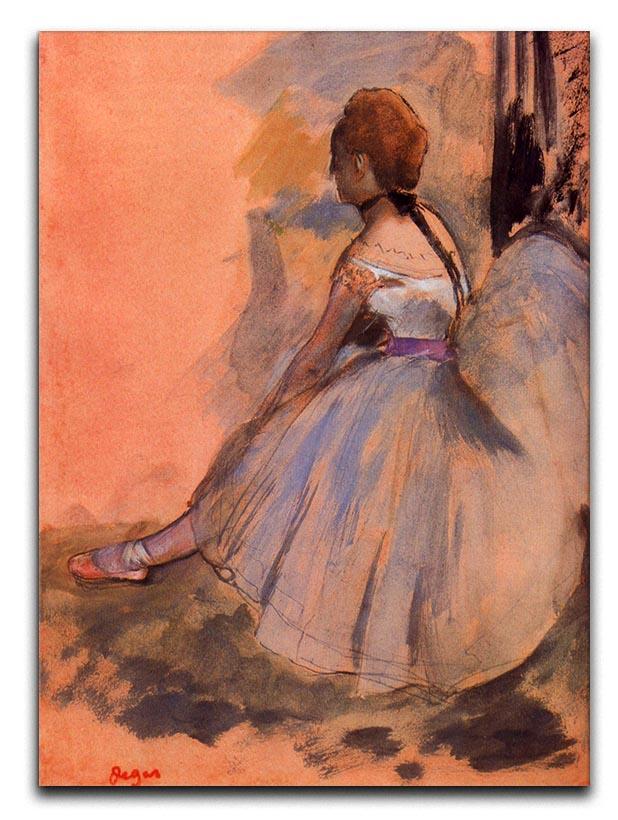 Sitting dancer with extended left leg by Degas Canvas Print or Poster - Canvas Art Rocks - 1