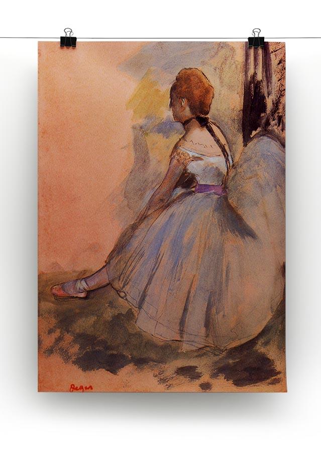 Sitting dancer with extended left leg by Degas Canvas Print or Poster - Canvas Art Rocks - 2