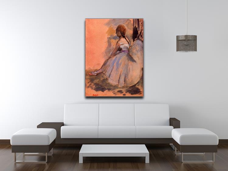 Sitting dancer with extended left leg by Degas Canvas Print or Poster - Canvas Art Rocks - 4