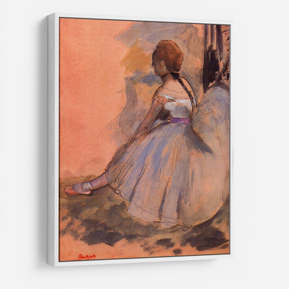 Sitting dancer with extended left leg by Degas HD Metal Print - Canvas Art Rocks - 7
