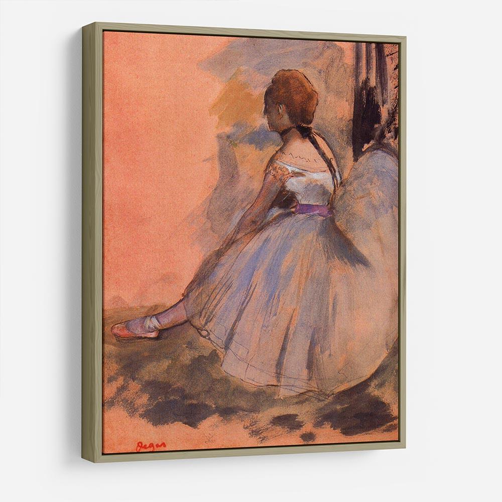 Sitting dancer with extended left leg by Degas HD Metal Print - Canvas Art Rocks - 8