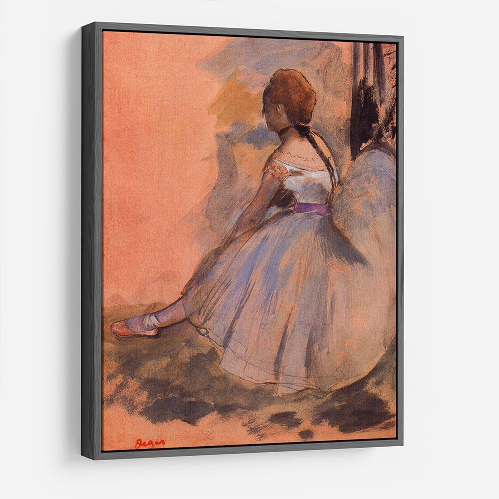 Sitting dancer with extended left leg by Degas HD Metal Print - Canvas Art Rocks - 9