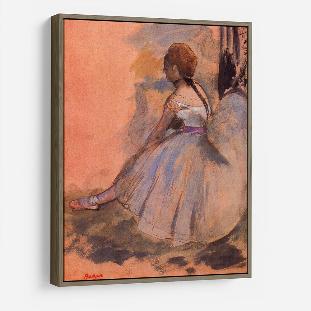 Sitting dancer with extended left leg by Degas HD Metal Print - Canvas Art Rocks - 10