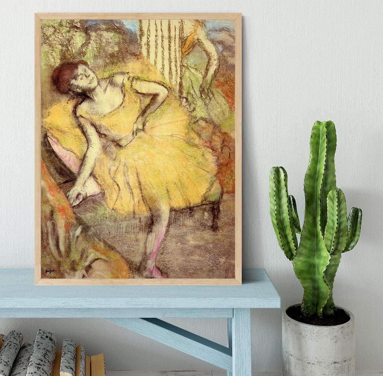 Sitting dancer with the right leg up by Degas Framed Print - Canvas Art Rocks - 4