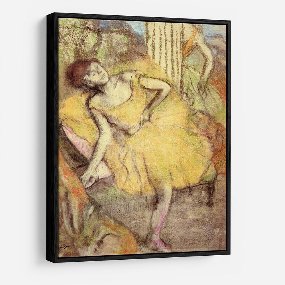 Sitting dancer with the right leg up by Degas HD Metal Print - Canvas Art Rocks - 6