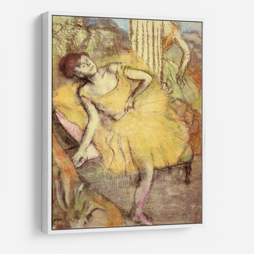 Sitting dancer with the right leg up by Degas HD Metal Print - Canvas Art Rocks - 7
