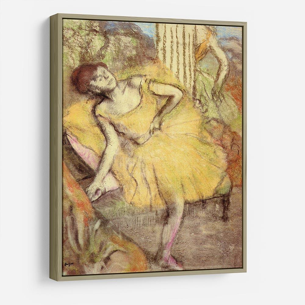 Sitting dancer with the right leg up by Degas HD Metal Print - Canvas Art Rocks - 8