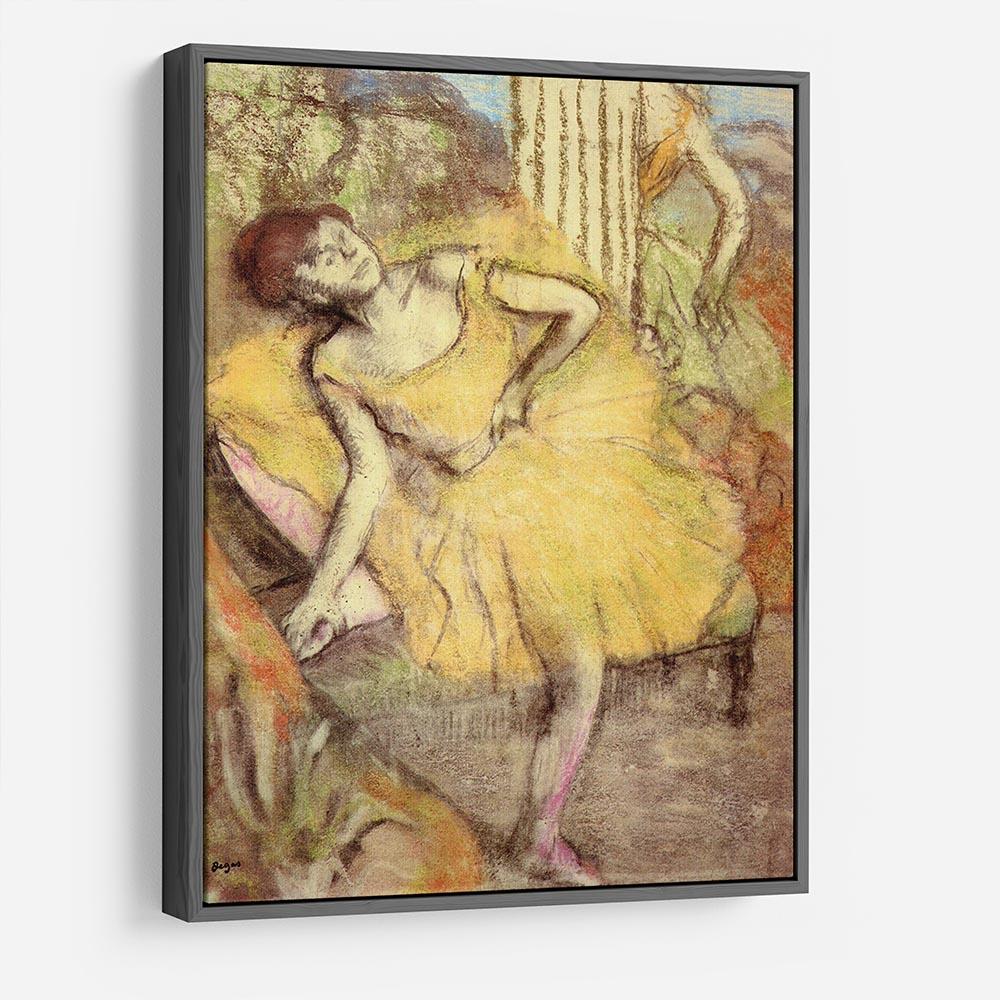 Sitting dancer with the right leg up by Degas HD Metal Print - Canvas Art Rocks - 9