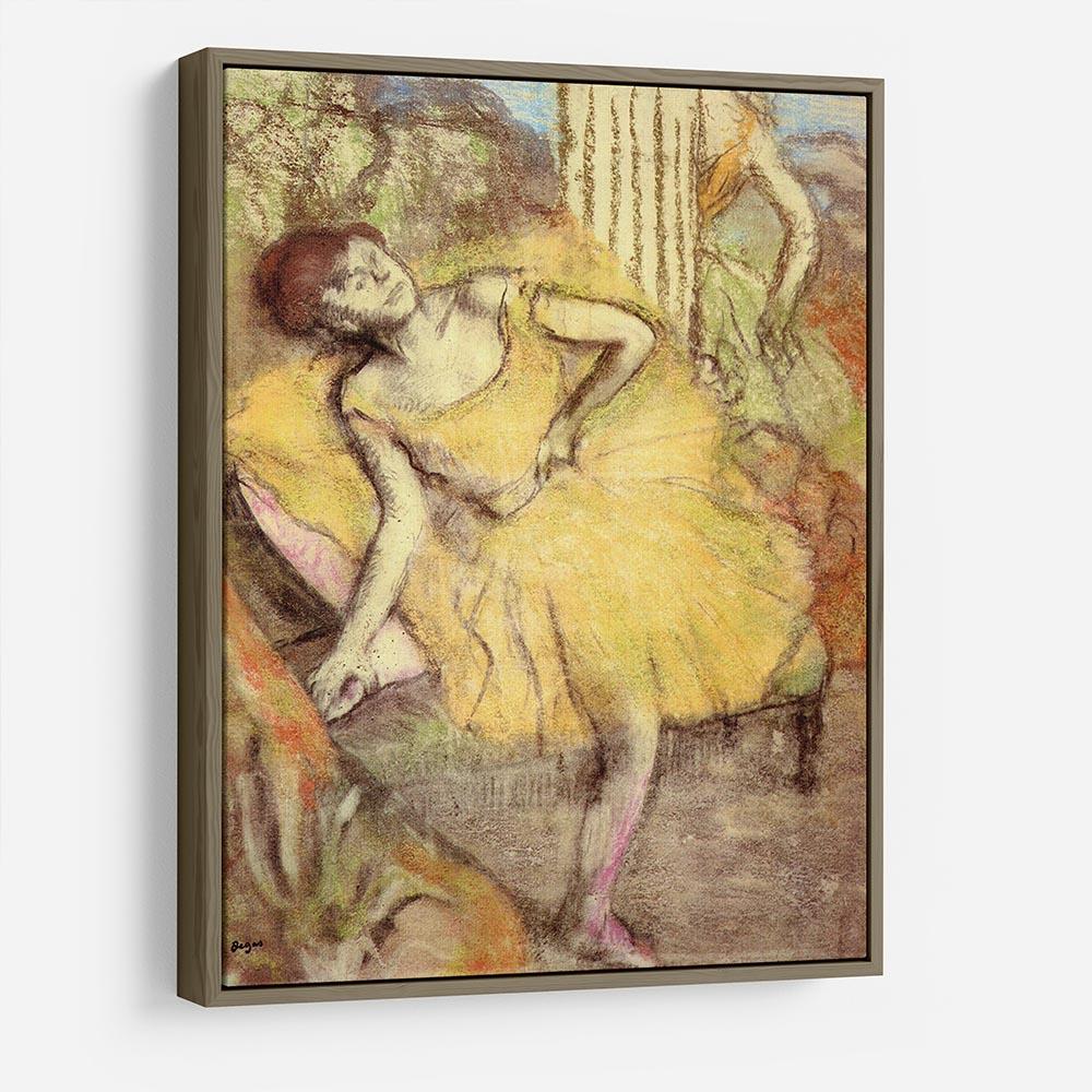 Sitting dancer with the right leg up by Degas HD Metal Print - Canvas Art Rocks - 10