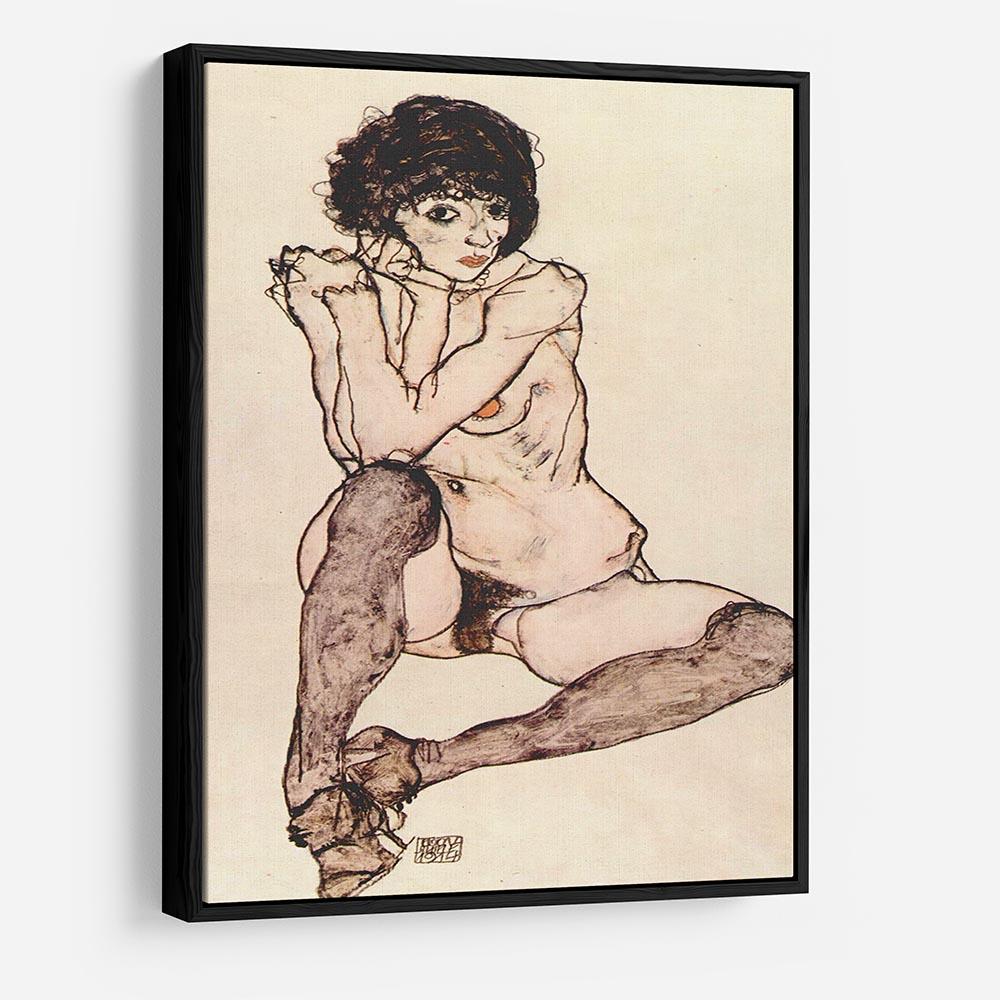 Sitting female nude by Egon Schiele HD Metal Print - Canvas Art Rocks - 6