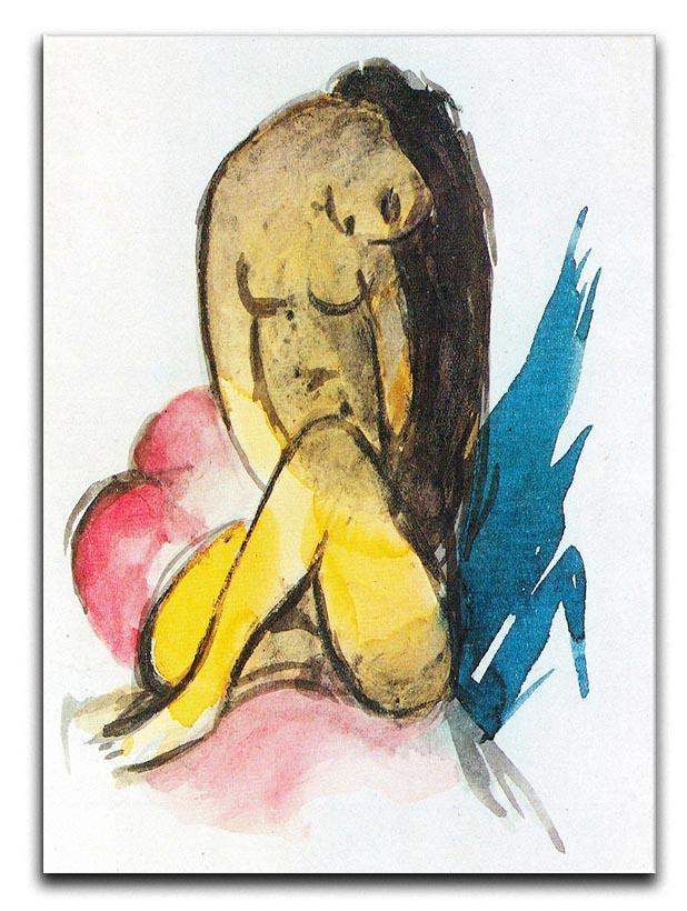 Sitting yellow lady by Franz Marc Canvas Print or Poster  - Canvas Art Rocks - 1
