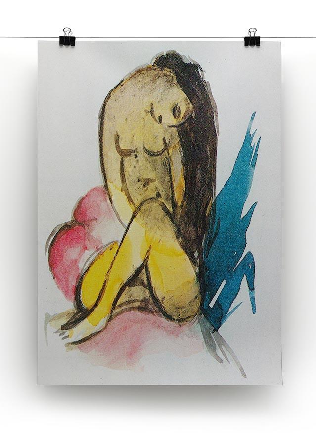 Sitting yellow lady by Franz Marc Canvas Print or Poster - Canvas Art Rocks - 2