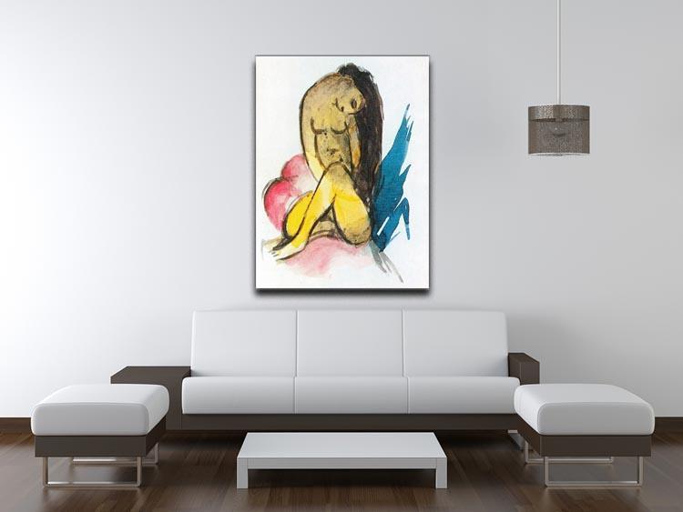 Sitting yellow lady by Franz Marc Canvas Print or Poster - Canvas Art Rocks - 4