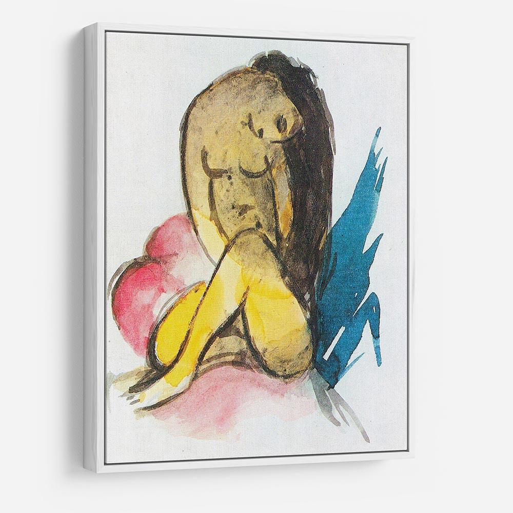 Sitting yellow lady by Franz Marc HD Metal Print