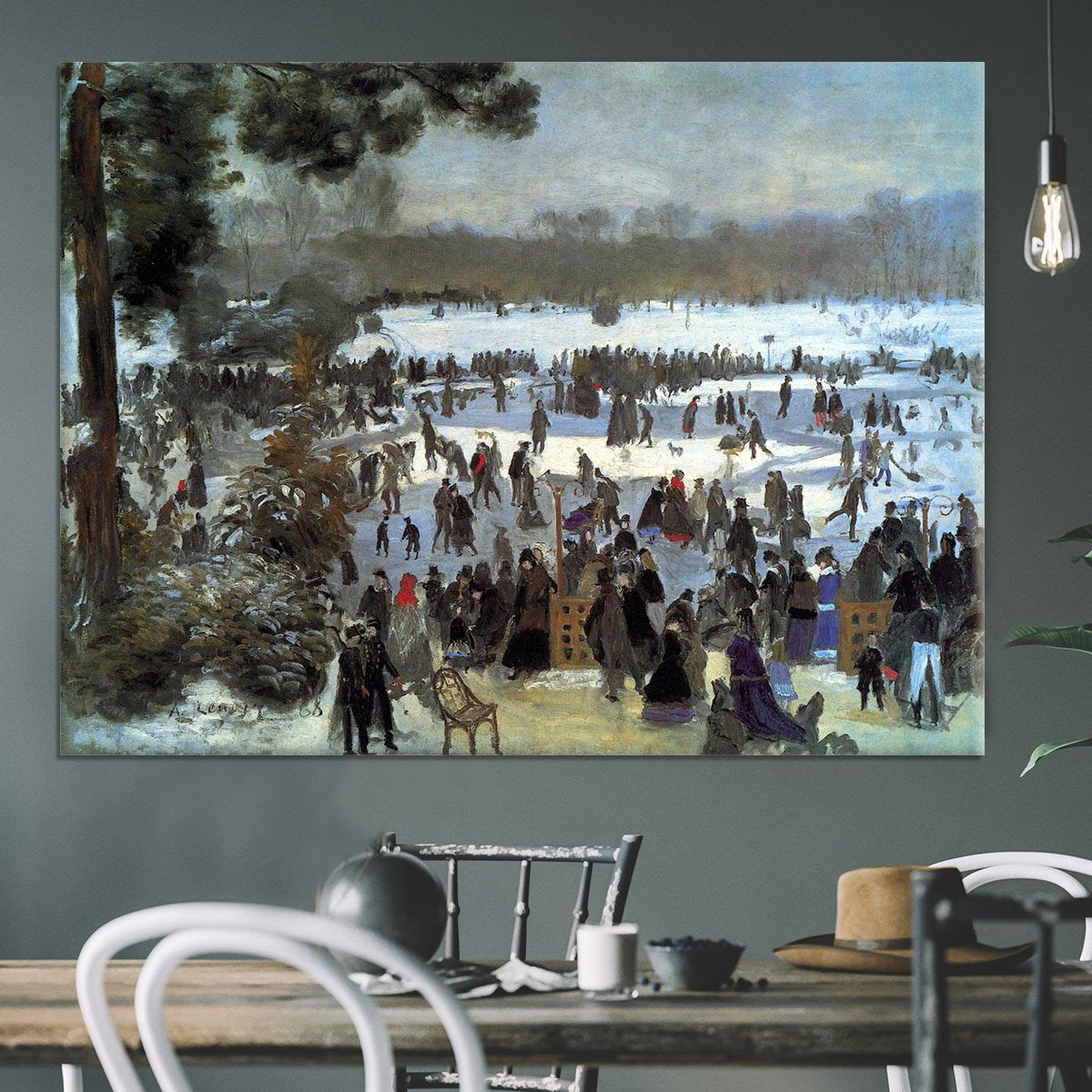 Skating runners in the Bois de Bologne by Renoir Canvas Print or Poster