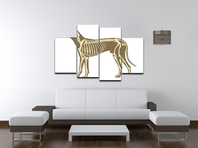Skeleton of dog section with bones x ray 4 Split Panel Canvas - Canvas Art Rocks - 3