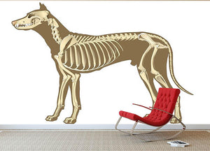 Skeleton of dog section with bones x ray Wall Mural Wallpaper - Canvas Art Rocks - 2